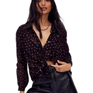 Free People | EUC Ciara Printed Buttondown